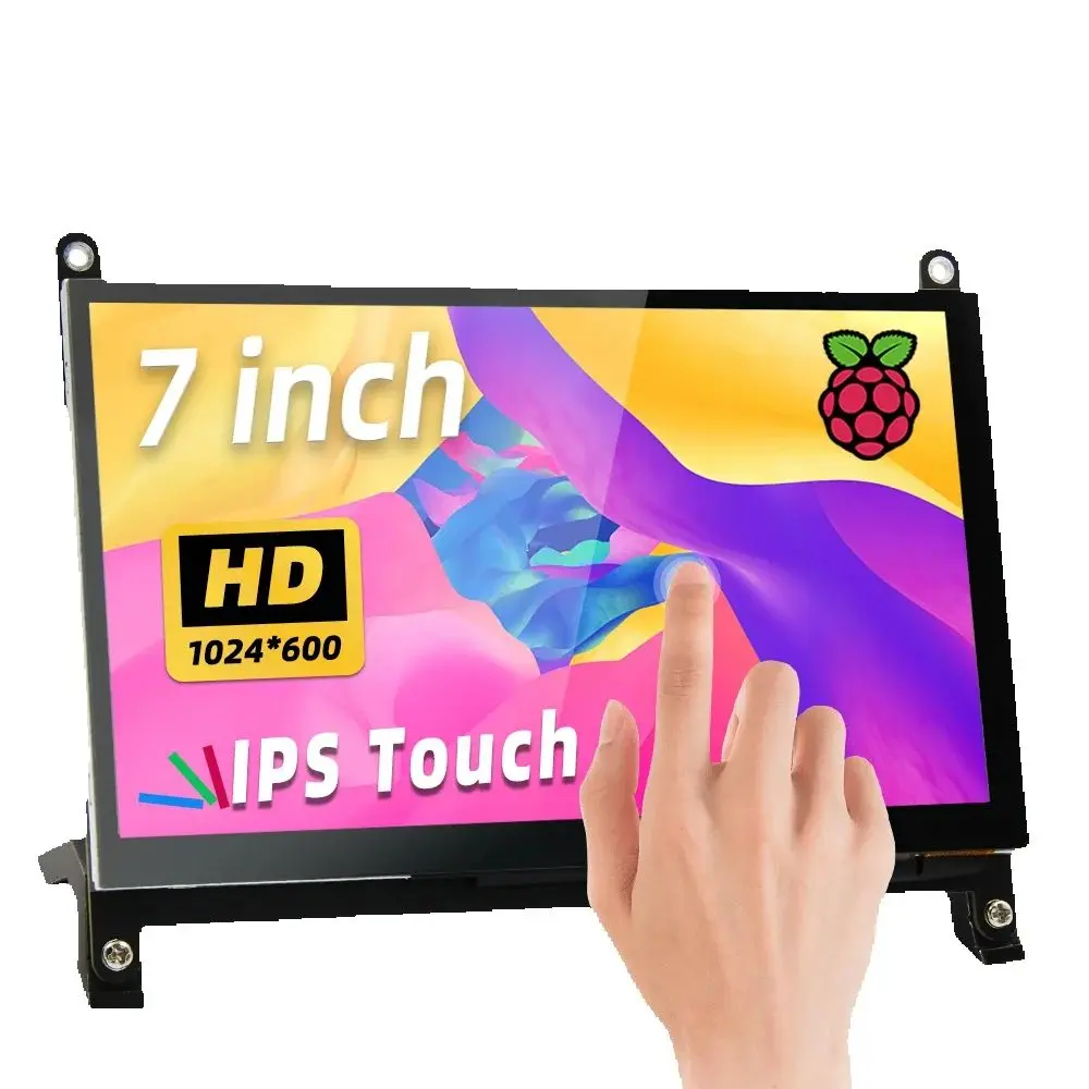 Raspberry Pi 5 7-Zoll-Touchscreen IPS 1024 x 600 HD LCD HD-MI-Display für RPI 5 4B 3B+ OPI 5 AIDA64 PC