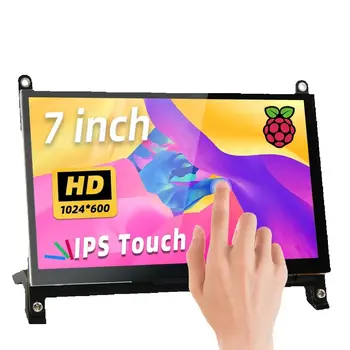 Raspberry Pi 5 7-Zoll-Touchscreen IPS 1024 x 600 HD LCD HD-MI-Display für RPI 5 4B 3B+ OPI 5 AIDA64 PC
