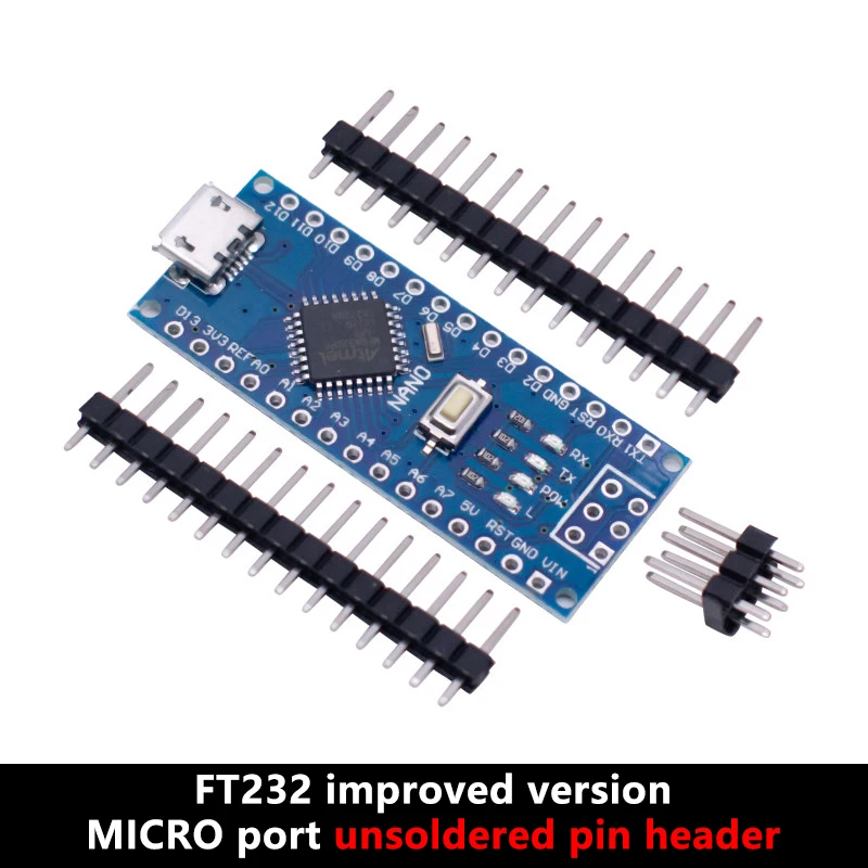 WAVGAT Nano V3.0 ATMEGA328P Entwicklungsboard, CH340/FT232 Verbesserte Version, Kompatibel