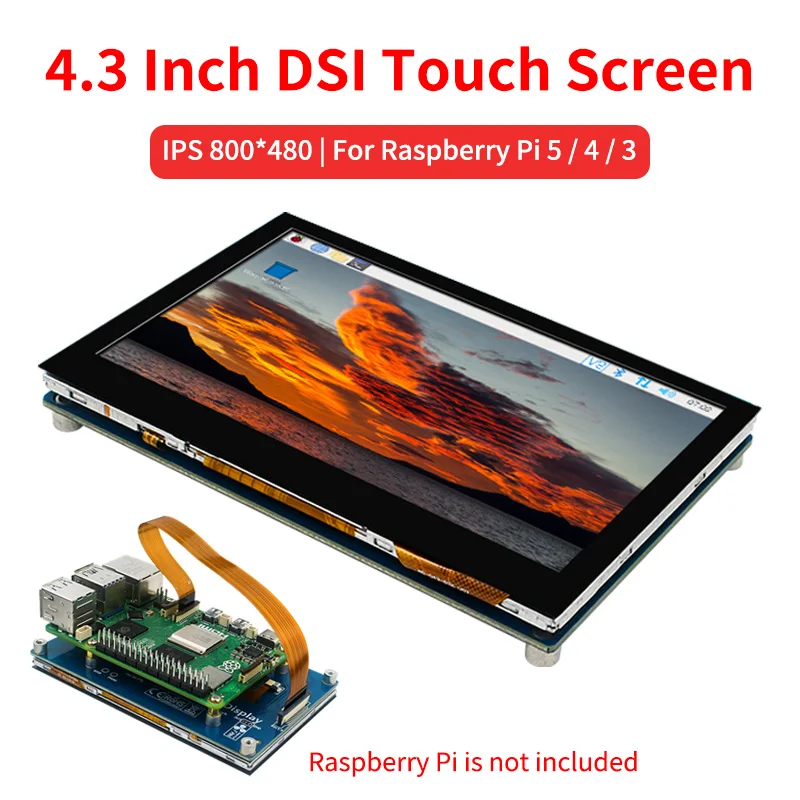 4,3-Zoll-DSI-Touchscreen für Raspberry Pi 5 4B 3B+ 3B Kapazitives Touch-IPS-Display 800 * 480 LCD-Monitor