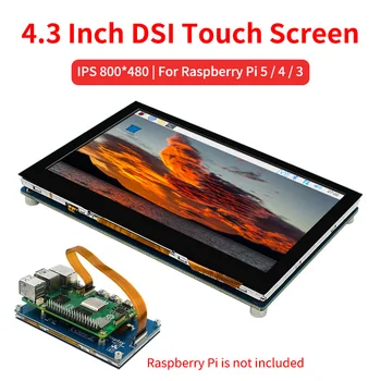 4,3-Zoll-DSI-Touchscreen für Raspberry Pi 5 4B 3B+ 3B Kapazitives Touch-IPS-Display 800 * 480 LCD-Monitor