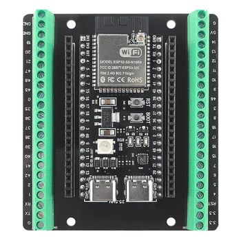 ESP32-S3 Entwicklungsboard mit Erweiterungsadapter-Kit 2,4G WLAN BT Modul MCU ESP32-S3WROOM1 N16R8 44-Pin