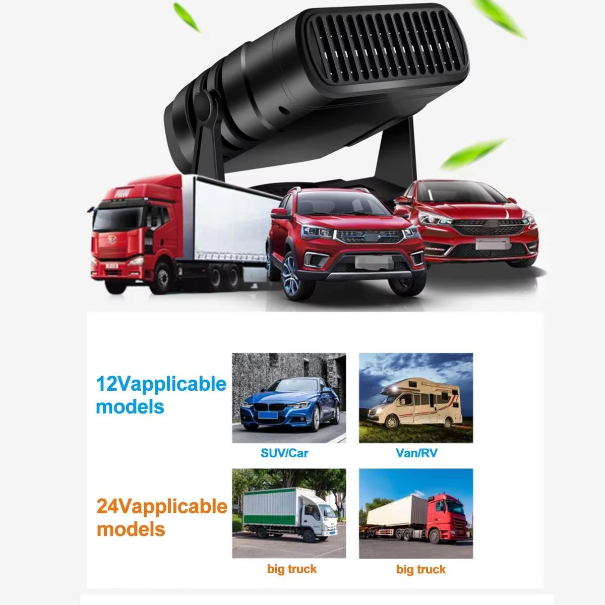 Auto-Heizlüfter, 12 V/24 V, 200 W, 4-in-1, elektrische Kühlung, Heizung, Auto-Windschutzscheiben-Defroster