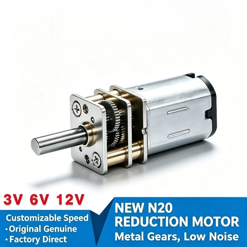 DC 3V/6V/12V N20 Mini-Mikro-Metallgetriebemotor mit Zahnrad, DC-Motoren 15/30/50/60/100/200/300/500/1000 U/min