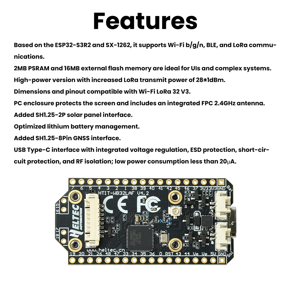WIFI LoRa 32V4 GPS ESP32 SX1262 0,96 Zoll OLED Solarbetriebenes – Bild 4
