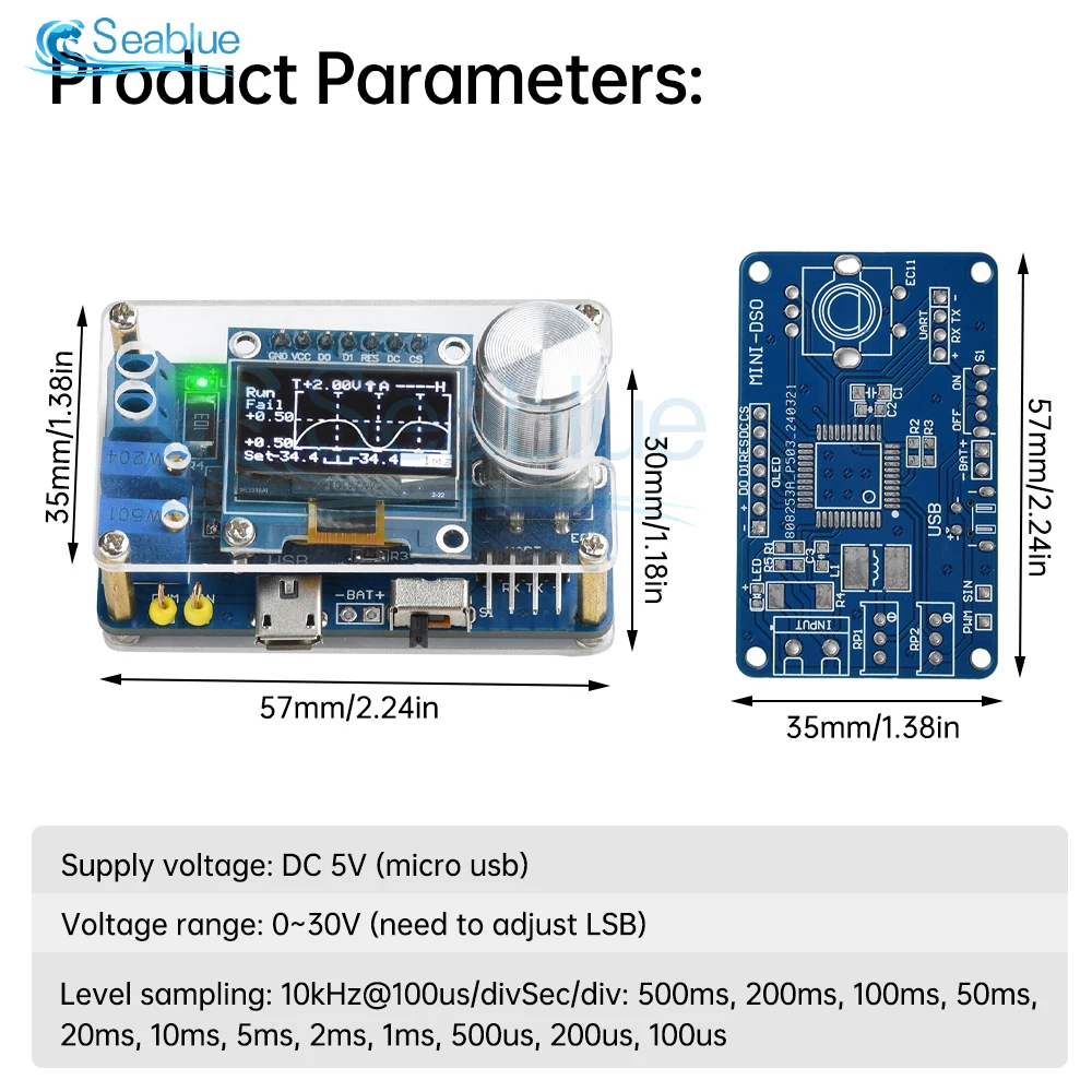 DIY Digitales Oszilloskop-Modul 0-30V 10kHz Abtastrate 3 Trigger-Modi – Bild 6