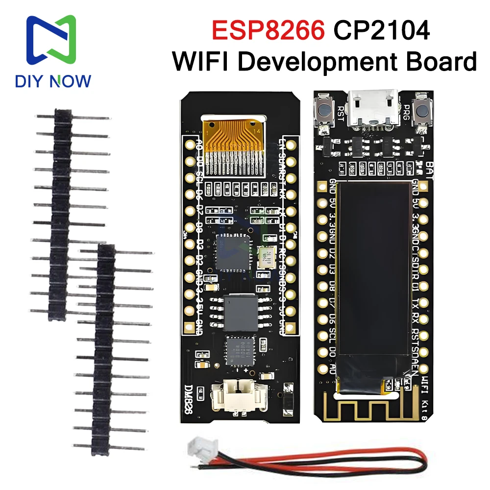 ESP8266 WLAN-Entwicklungsplatinenmodul 0,91 Zoll 128 x 64 OLED-Display CP2104 NodeMCU 32 MB Flash