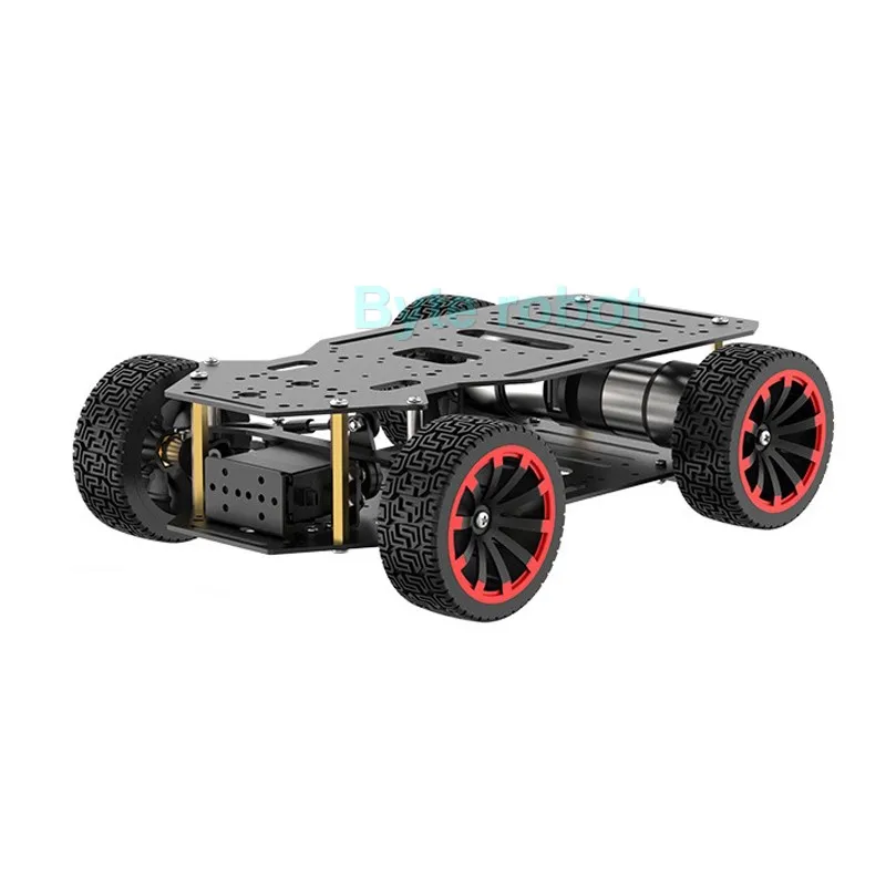 5kg Last 4WD Roboter Auto Metall Ackerman RC Chassis mit Dual Encoder Motor Vorderrad Servo Lenkung