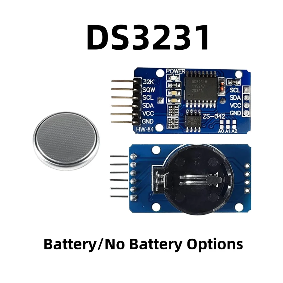 DS3231 IIC RTC-Modul mit AT24C32-Speicher, Präzisionsuhr, Batterie/keine Batterieoptionen für Arduino