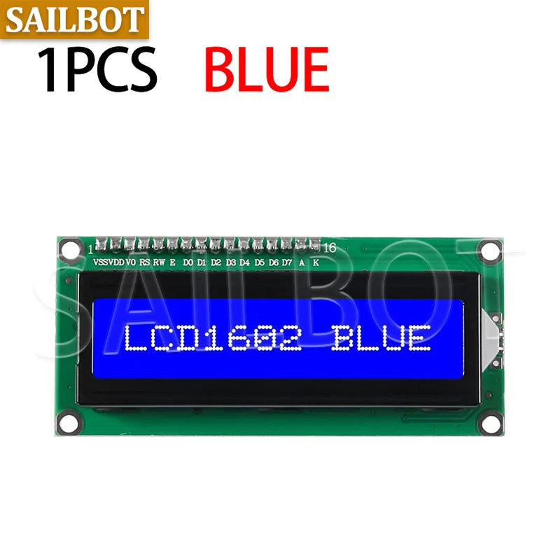 LCD1602 I2C LCD Module Blue / Yellow Green Screen 16x2 Character LCD Display 5V PCF8574 PCF8574T IIC Adapter