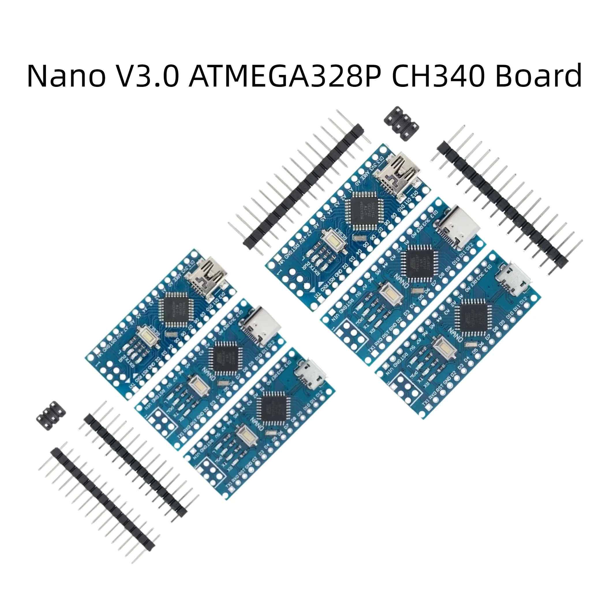 Nano V3.0 ATMEGA328P CH340 Entwicklungsboard Mini Micro Typ-C-Schnittstelle für Arduino mit Stiftleiste