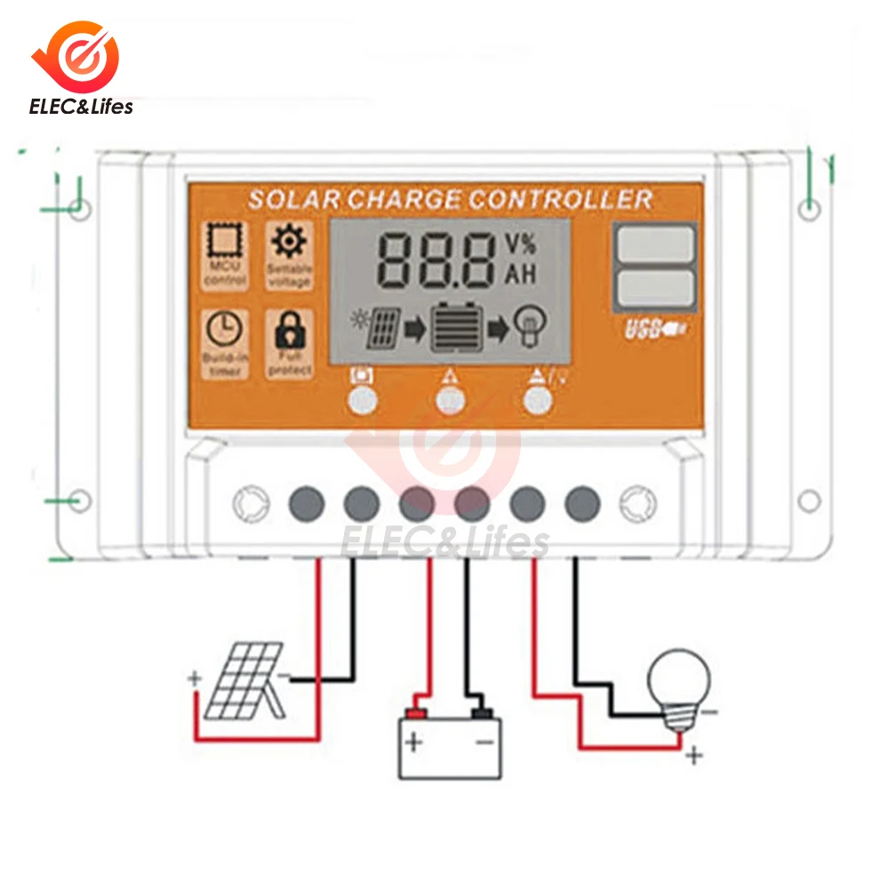 100A Solar Charge Controller Solar Panel Controller 12V/24V – Bild 2