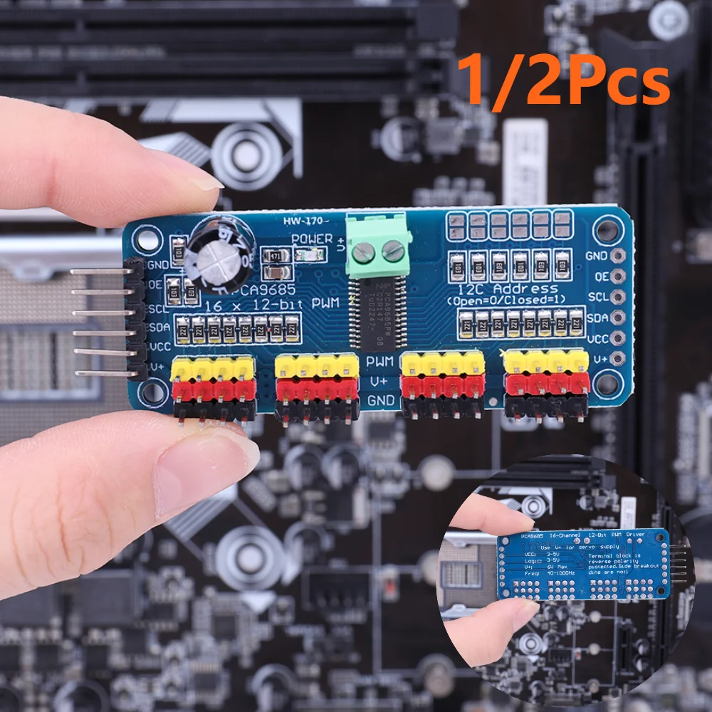 PCA9685 Roboter-Controller, IIC-Schnittstelle, 16 Kanäle, 12 Bit, PWM – Bild 2