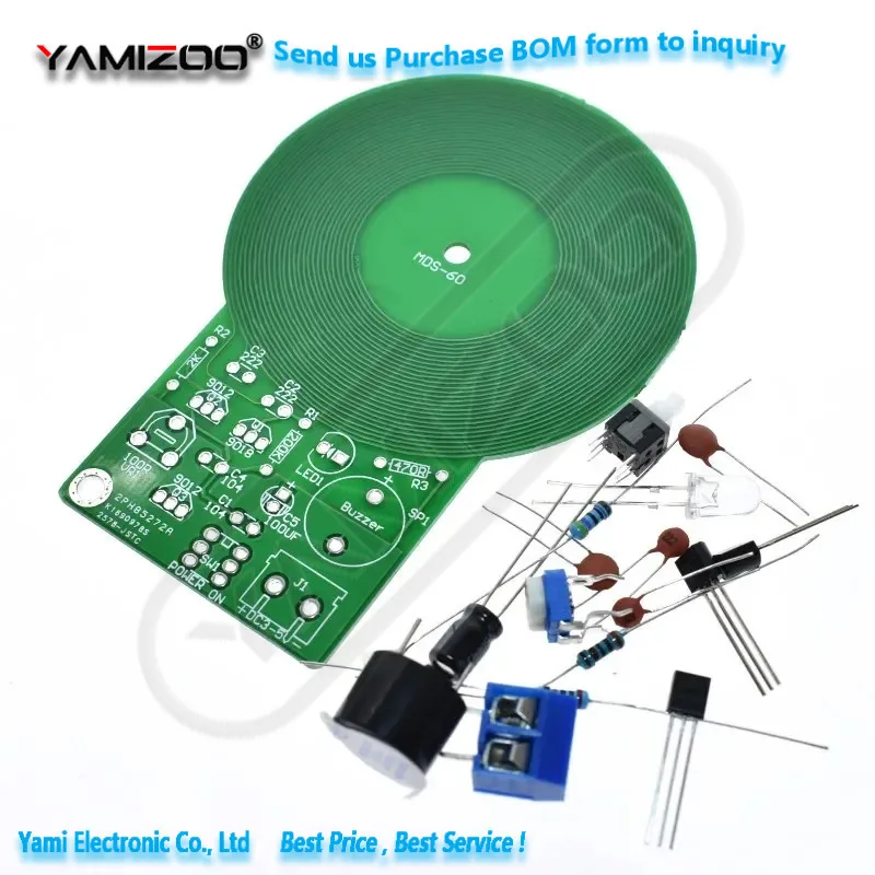 Kit DC 3V-5V 60mm Berührungsloses Sensorplatinenmodul DIY Elektronisches Bauteil Metalldetektor