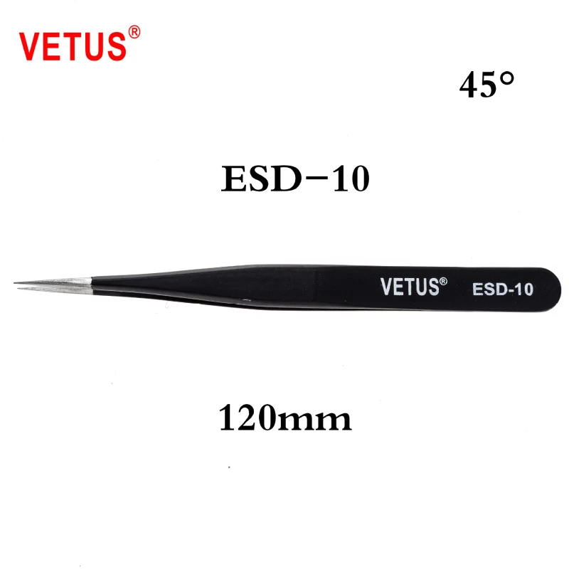 VETUS ESD Antistatische Präzisionspinzette aus Edelstahl ESD10 ESD11 ESD12 ESD13 ESD14 ESD15
