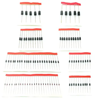 8 Werte = 100 Stück 1N4148 1N4007 1N5819 1N5399 1N5408 1N5822 FR107 FR207 elektronisches Komponentenpaket
