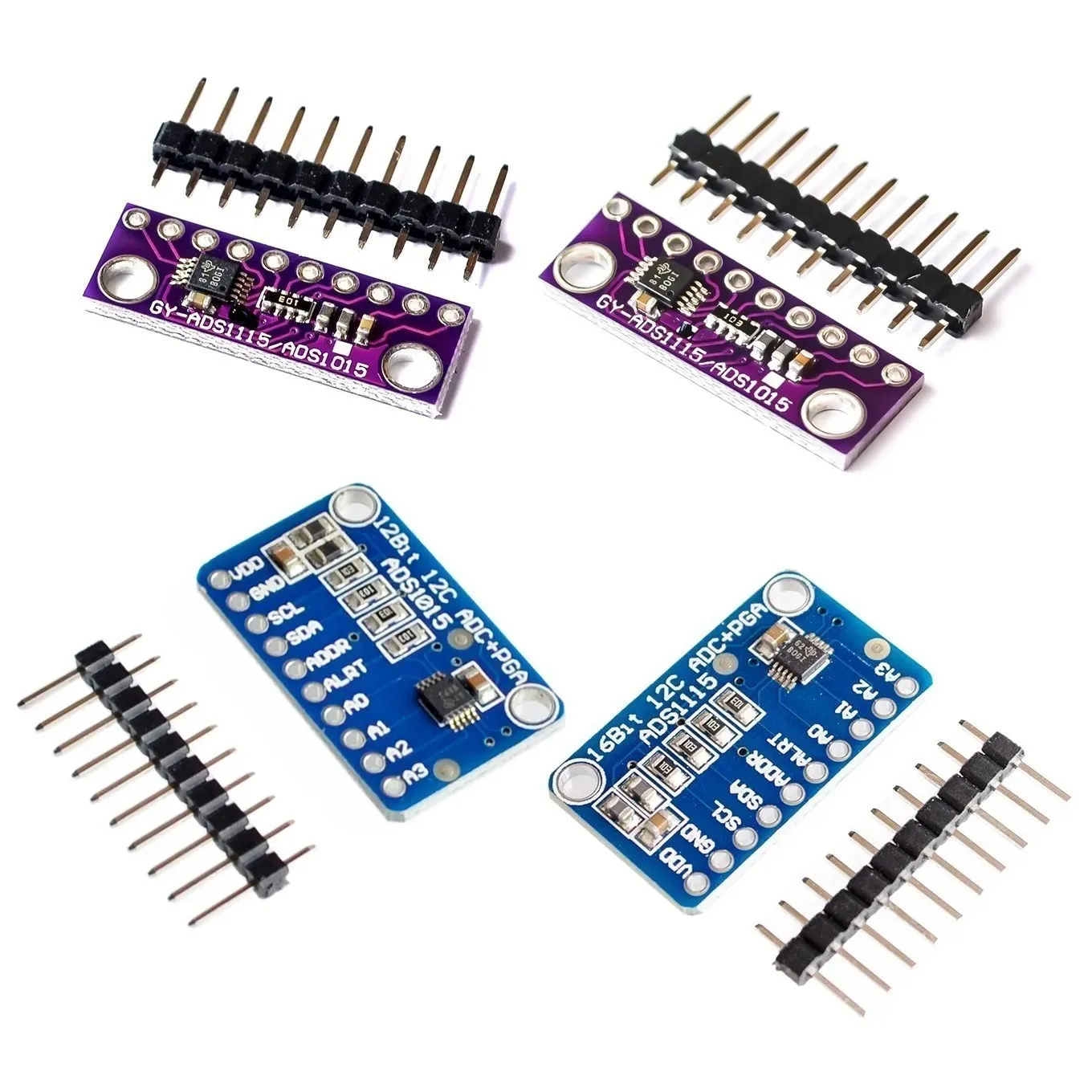 16 Bit I2C ADS1115 ADS1015 Modul ADC 4 kanal mit Pro Gain Verstärker 2,0 V zu 5,5 V für Arduino RPi