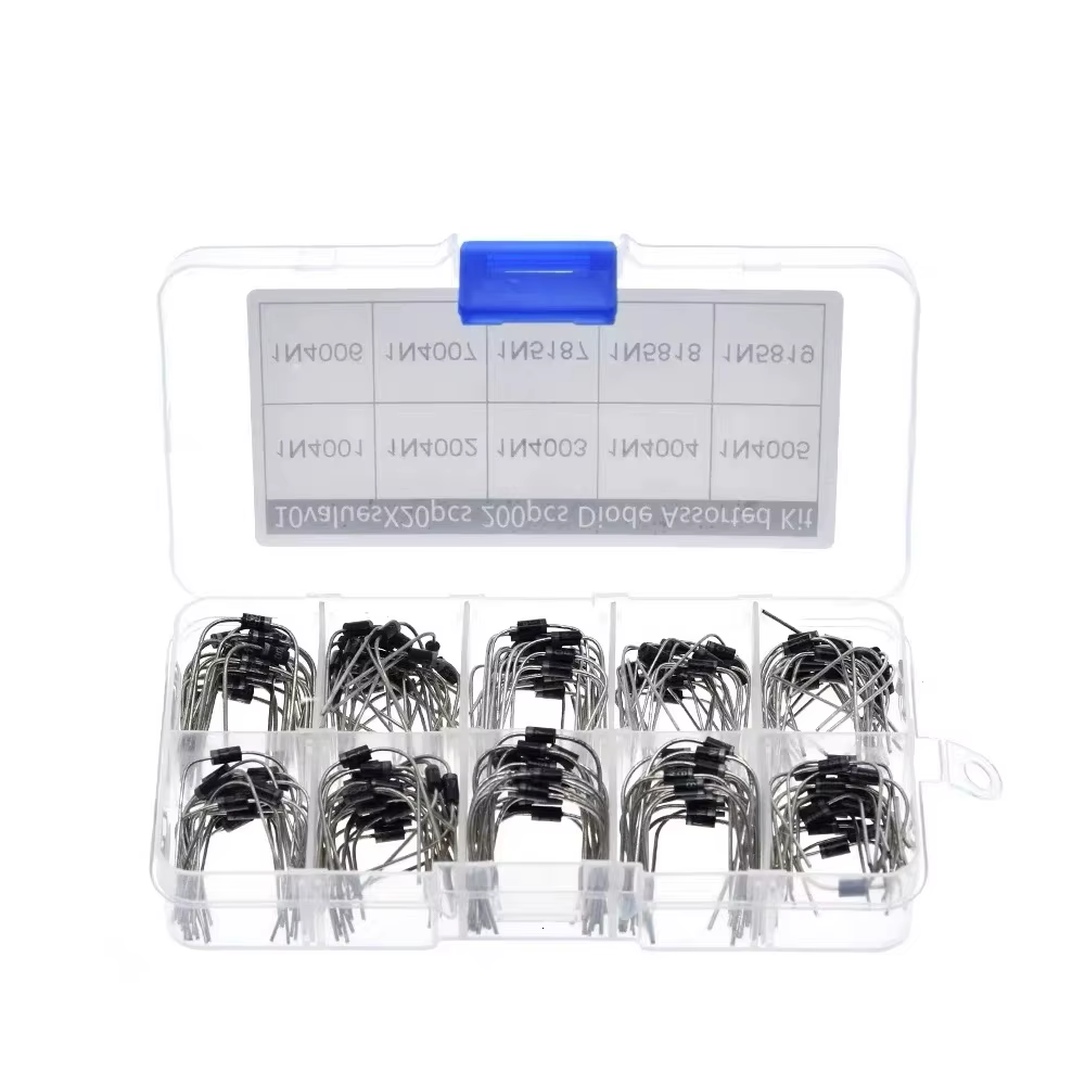 10 Werte Gleichrichterdioden-Sortiment-Set 1N4001 1N4002 1N4003 1N4004 1N4005 1N4006 1N4007 1N5817 (200 Stück)