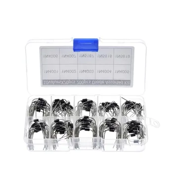10 Werte Gleichrichterdioden-Sortiment-Set 1N4001 1N4002 1N4003 1N4004 1N4005 1N4006 1N4007 1N5817 (200 Stück)