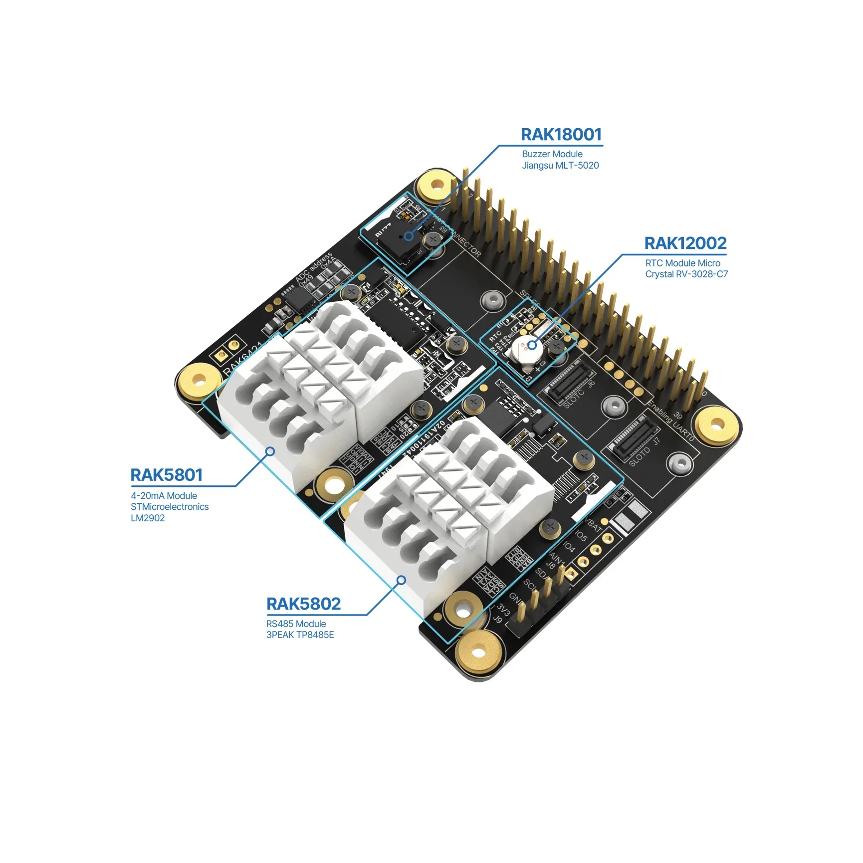WisBlock HAT für Raspberry Pi Modularer Pi HAT für WisBlock – Bild 5