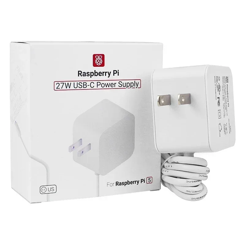 Raspberry Pi 27W USB-C Netzteil Weiß US/EU, unterstützt 5.1V 5A – Bild 2