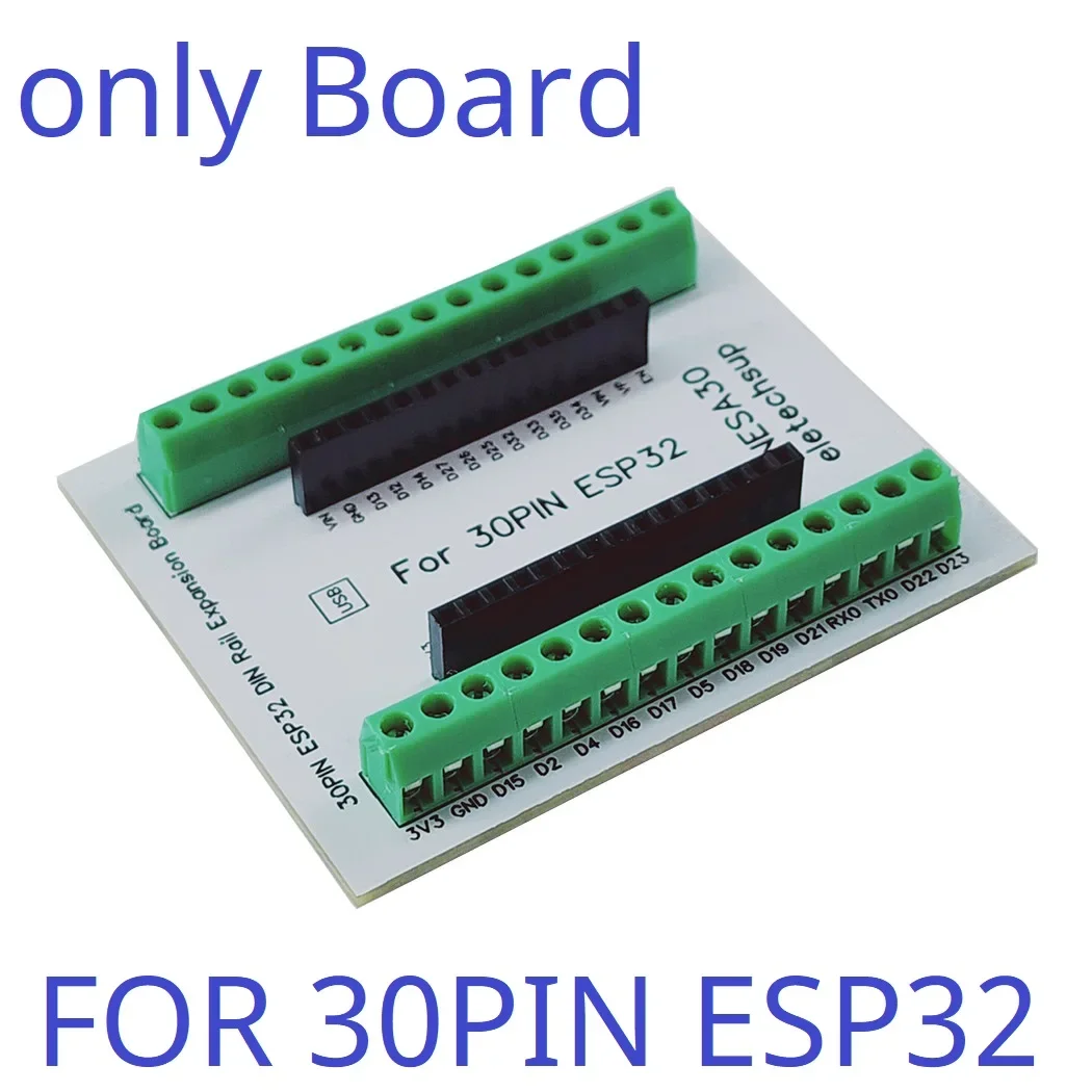 ESP32 DIN-Schienenmontage DIN35 C45 Schienen-Erweiterungsplatine 3,96 Schraubklemmenadapter für Arduino