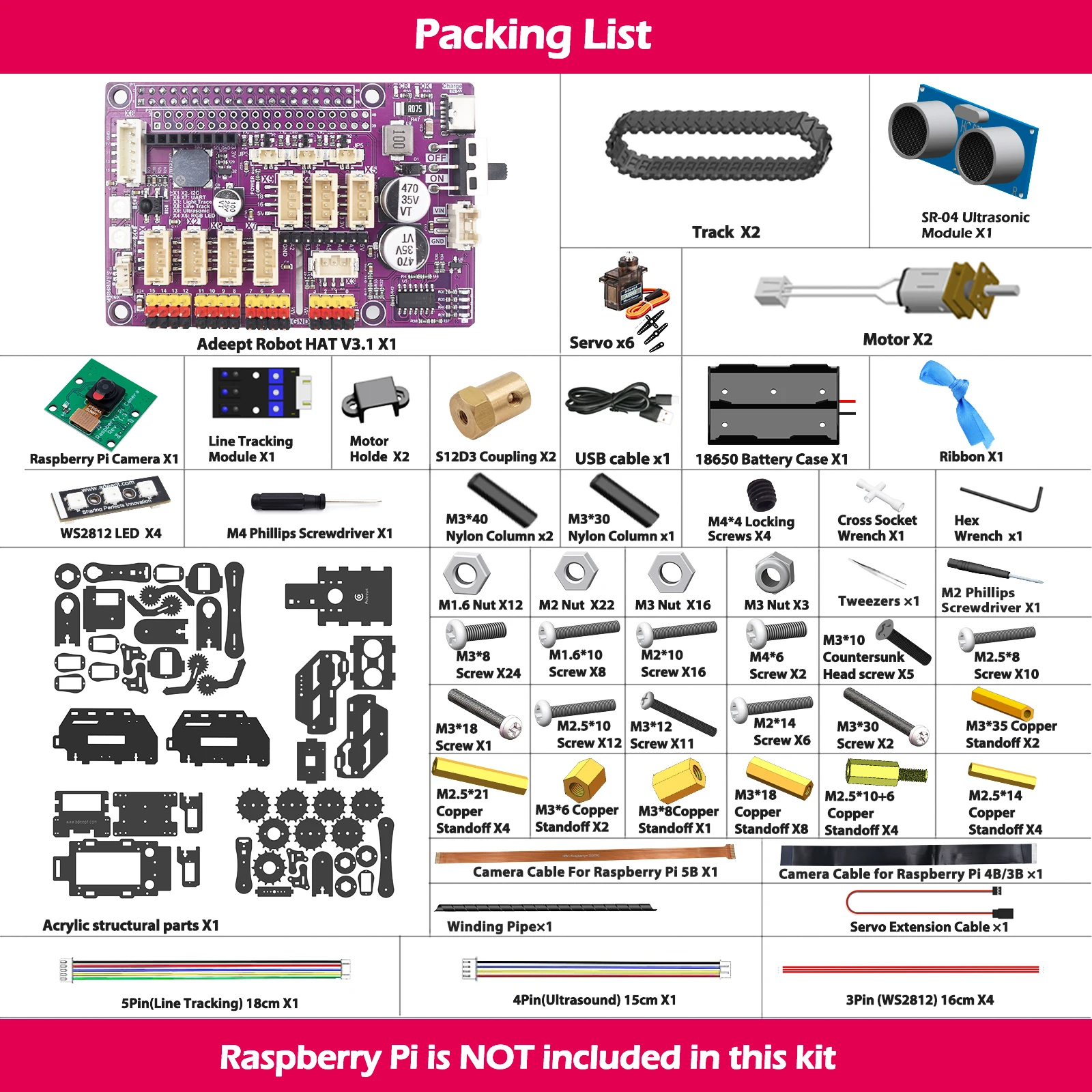 Adeept RaspTank Smart Robot Car Kit für Raspberry Pi 4/3B/3B+ – Bild 2
