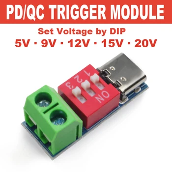 PD Trigger Modul Typ-C 5V 9V 12V 15V 20V Einstellbarer Decoy 100W Plug-and-Play Ohne Löten für Schnelles Laden