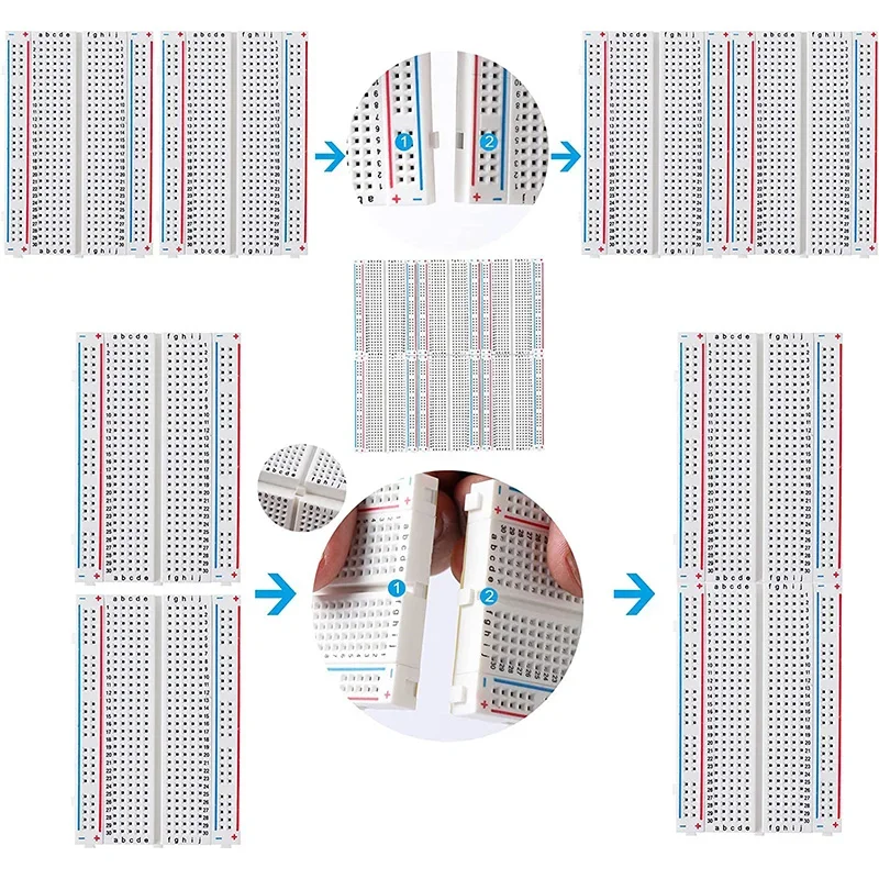 400/830 Punkte Breadboard MB-102 Solderless PCB Test Boards 400 Loch – Bild 4