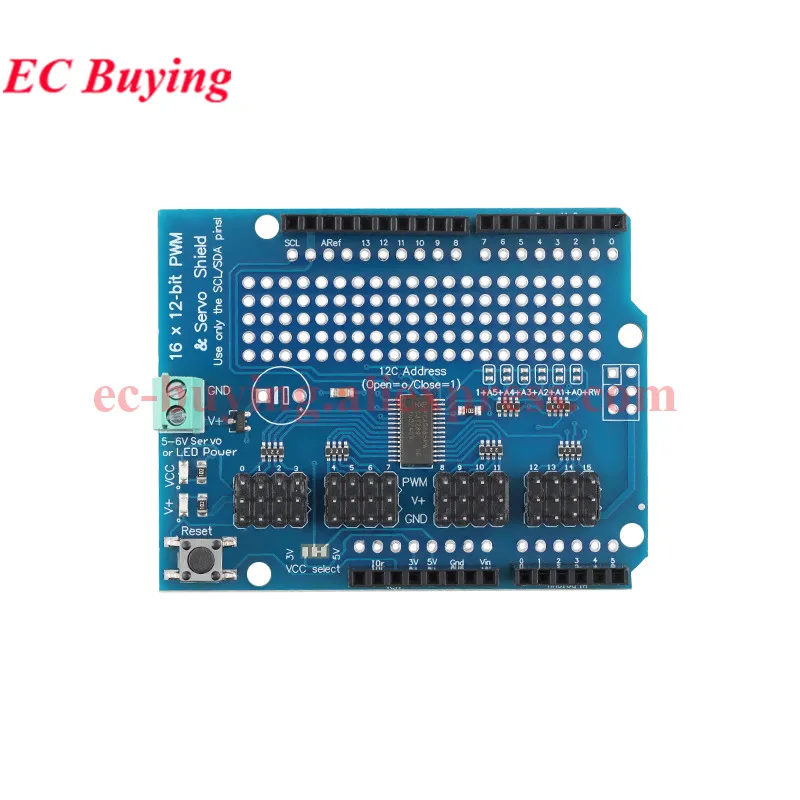 PCA9685 IIC I2C 16 Kanal 12-bit PWM Schrittmotor Modul Servo Treiber – Bild 4