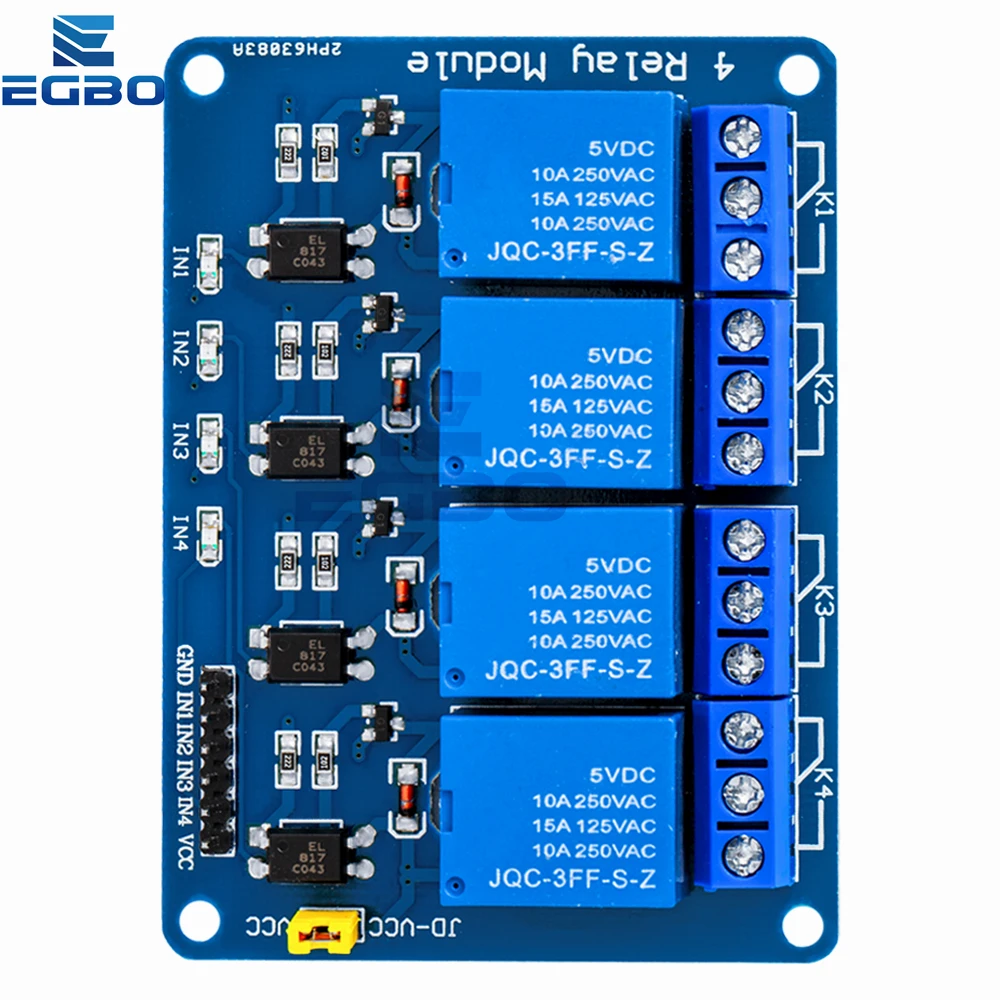 5V 12V 1 2 4 8 Kanal Relaismodul mit Optokoppler. Relaisausgang 1 2 4 – Bild 3