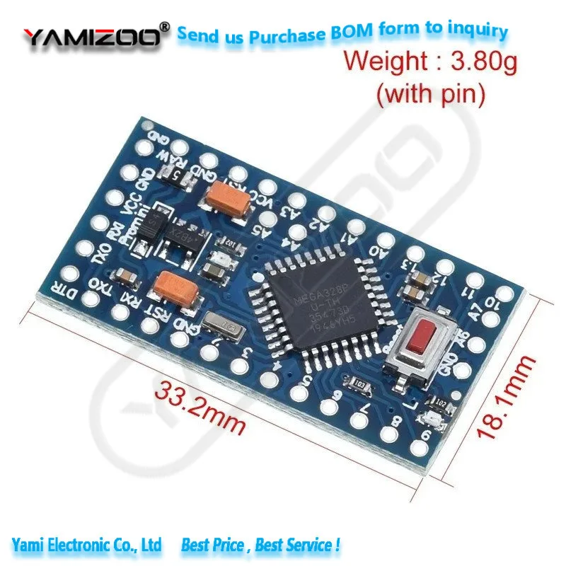 Atmega328P Pro 328 Mini ATMEGA328 3,3V 8MHz 5V 16MHz Ch340g CP2102 – Bild 2