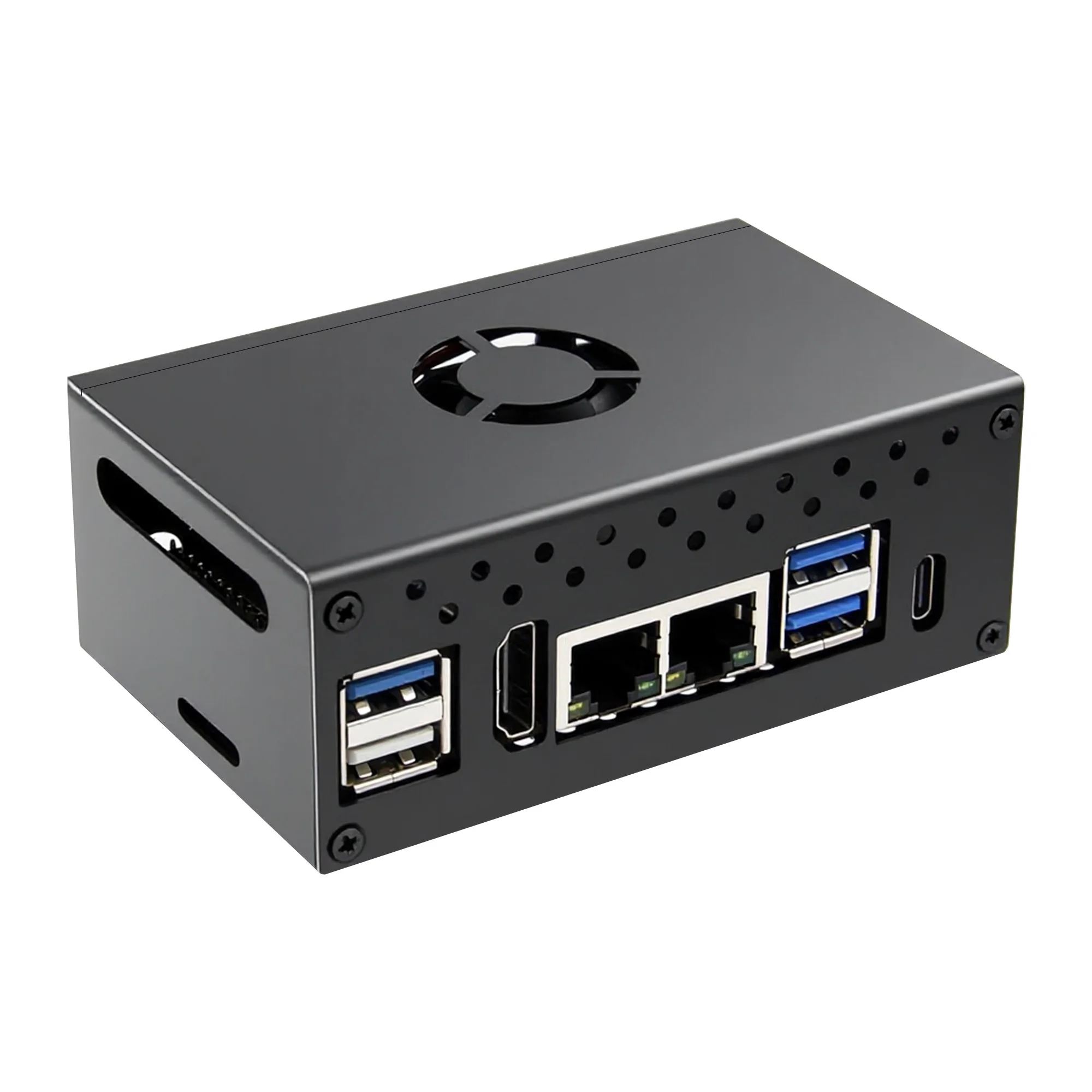 Geekbord Metallgehäuse für Orange Pi RV2 (N516) | mit Lüfter und Kühlkörpern | Ausgestattet