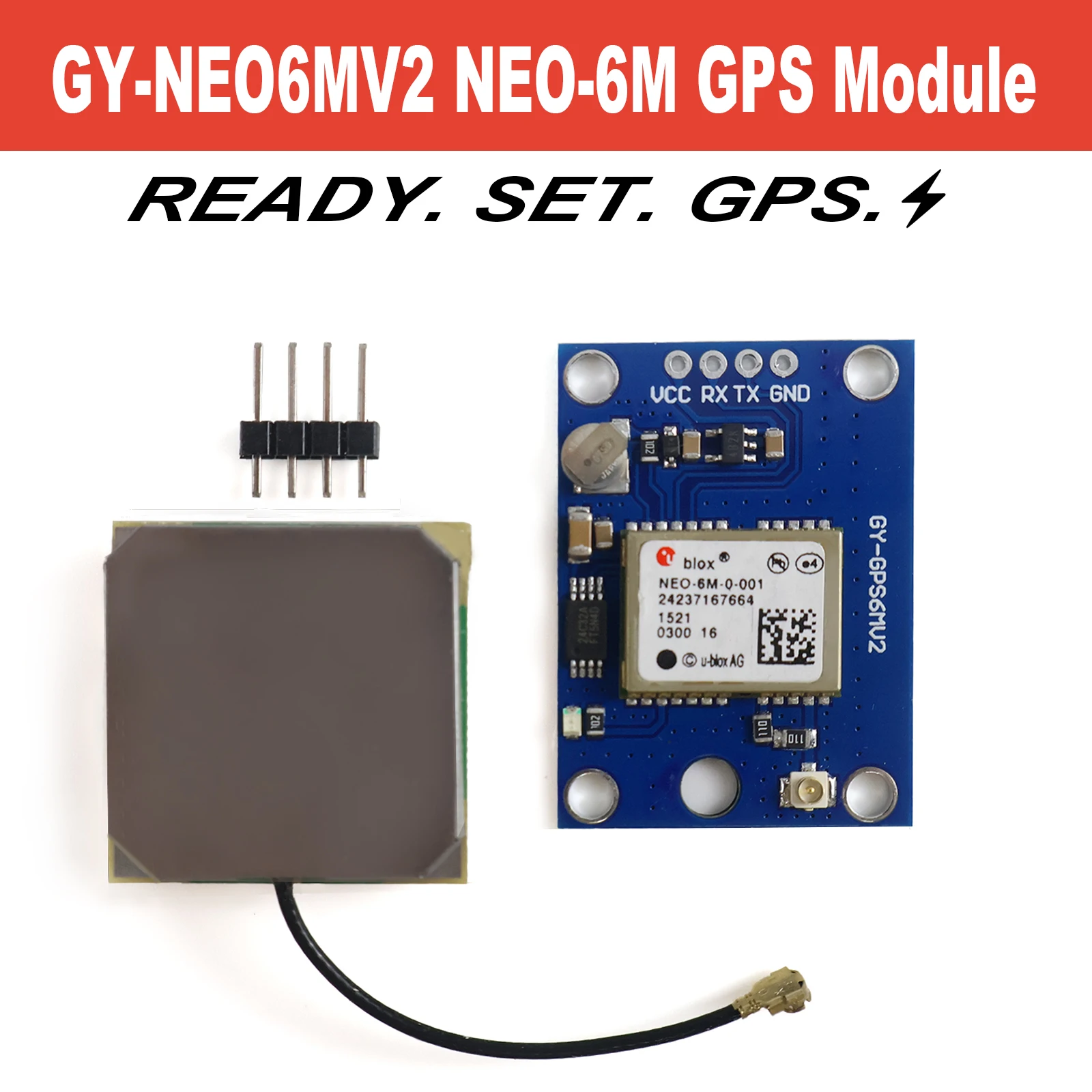 NEO6MV2 NEO-6M GPS-Modul mit EEPROM und Keramikantenne für Arduino, Drohnen, STM32, ESP32, APM2.5, MWC, DIY
