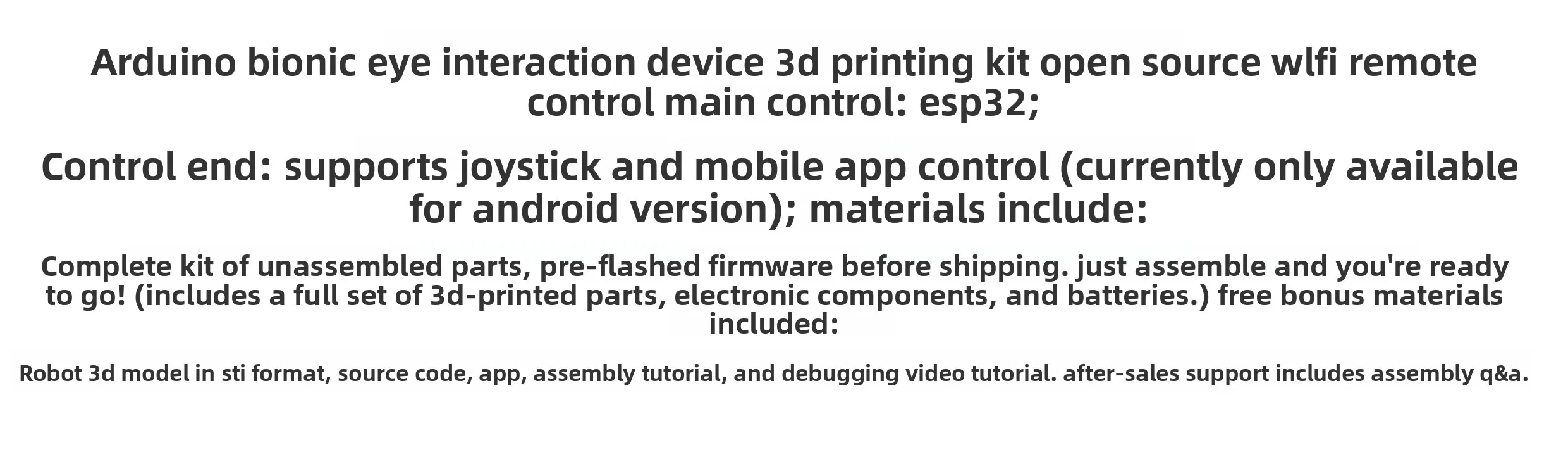 Arduino Bionic Eye Interaction Kit, Joystick und mobile APP-Steuerung – Bild 5