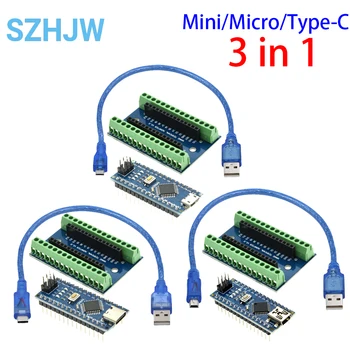 ATmega328P Nano V3.0 Kit Board Kompatibel mit Arduino, CH340G USB Verbessertes Mikrocontroller-Modul für IDE