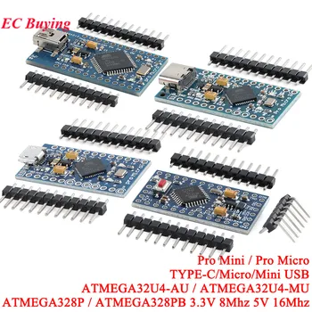 Pro Mini 328 Atmega328P 5 V 16 MHZ 3,3 V 8 MHz ATMEGA328 Mini Pro ATMEGA328PB 328PB ATMEGA32U4 Für Arduino