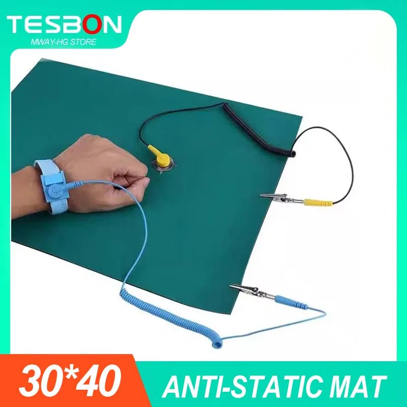 30*40 Antistatisches Erdungs-ESD-Matten-Set mit Handgelenkband und antistatischem Band für sichere