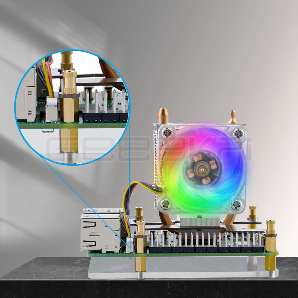 GeeekPi Raspberry Pi 5-Kühler Raspberry Pi 5 ICE-Tower-Kühler CPU RGB – Bild 2