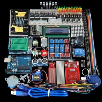 Arduino Uno R3 Starter Kit - Uno R3 Steckbrett, Halterung, Schrittmotor, Servo, 1602 LCD, Jumper-Kabel und UNO