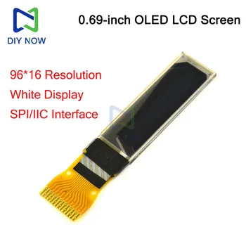 0,69 Zoll OLED-LCD-Bildschirm 3,3 V Auflösung 96 x 16 Display-Controller-Chip SSD1306 SPI/IIC-Schnittstelle