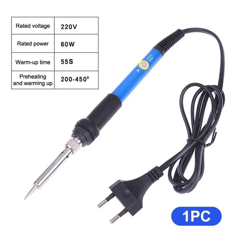 Einstellbare Temperatur 220V 60W Lötkolben-Set DIY Schaltkreis-Schweißreparaturwerkzeug Haushaltsset