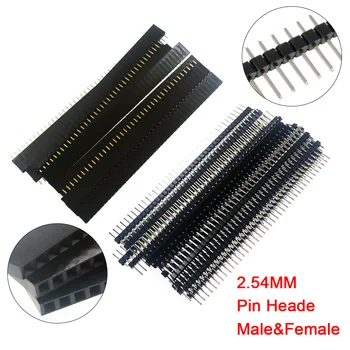 10 Paar 40-polige 1 x 40 einreihige männliche und weibliche 2,54 zerbrechliche Stiftleiste PCB (20 Stück)