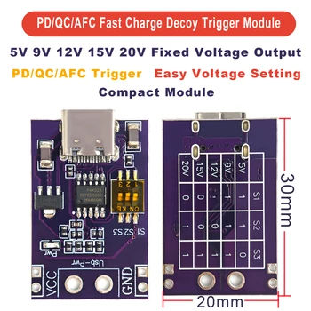 USB-C PD Trigger Decoy Modul QC AFC Schnellladung 5V 9V 12V 15V 20V Festspannungsplatine für DIY Elektronik