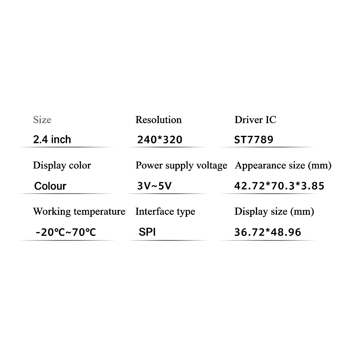 2,4 Zoll TFT LCD Display Modul ST7789 240x320 8-Pin SPI Farbbildschirm – Bild 4