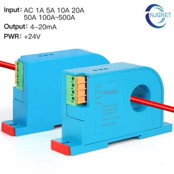 Wechselstromsensor 420mA 5A 10A 20A 50A 100A 200A 300A 4-20mA Stromwandler 4 bis 20mA Stromtransmitter QNDB7