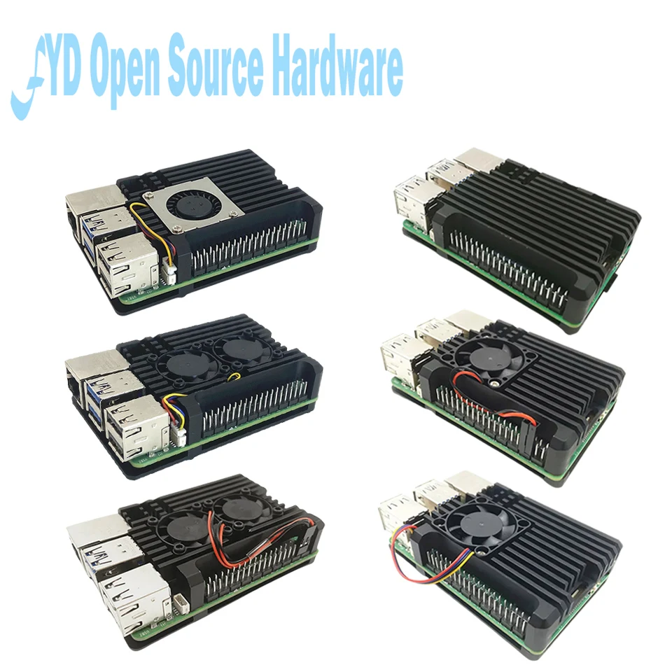 Raspberry Pi 5 Aluminium gehäuse Metalls chale mit Lüfter Silikon – Bild 6