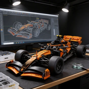 1200+ Teile Rennwagen-Baukasten, 1:10 Maßstab Formel-Modellbausatz | Sammelbares DIY-Spielzeug als Geschenk