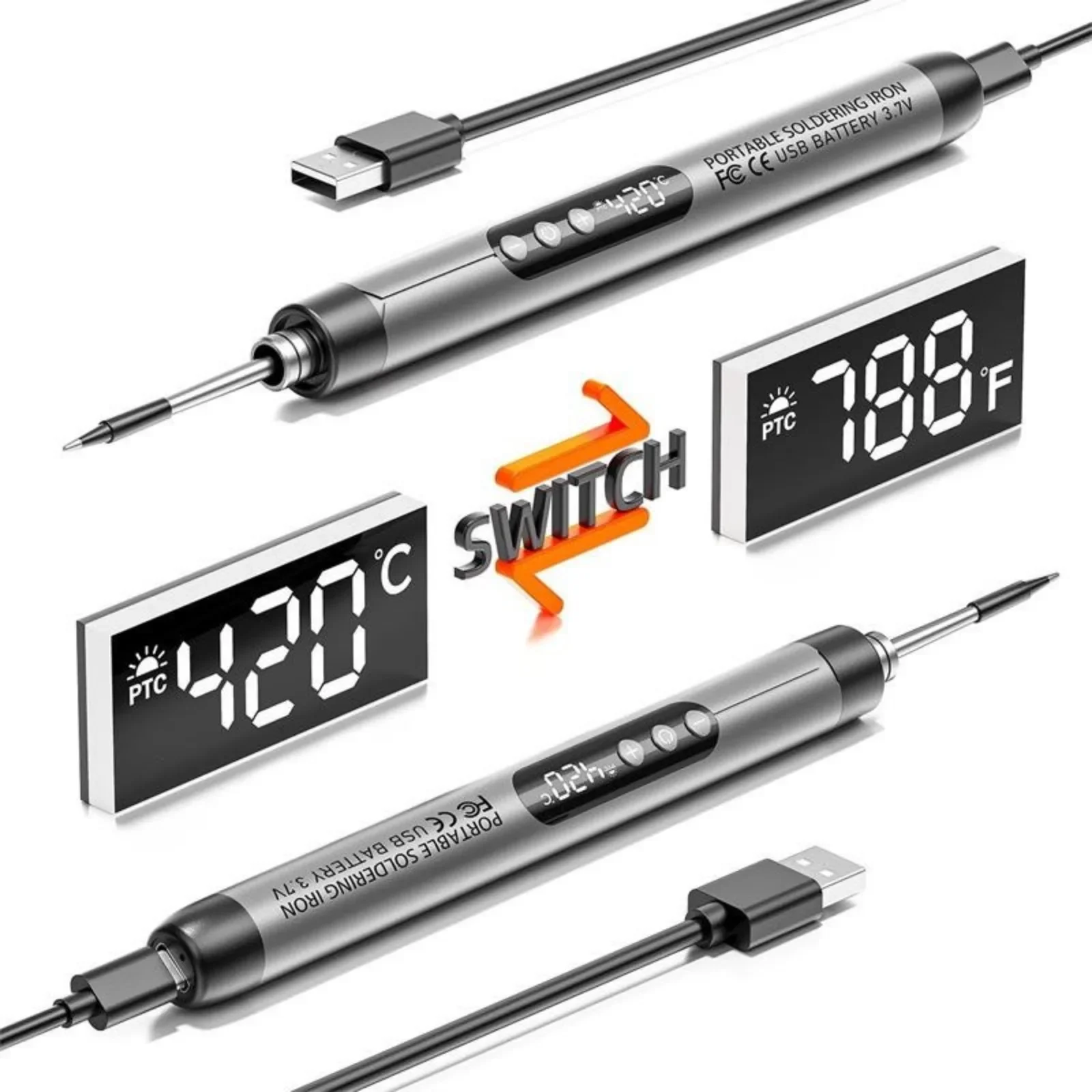 USB wiederaufladbarer Mini-Lötkolben, einstellbare Temperatur – Bild 4