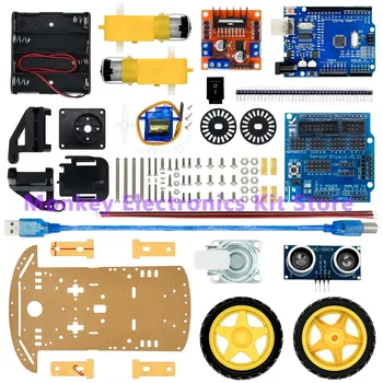Smart Car Kit 2WD Smart Robot Car Chassis Kits Auto mit Geschwindigkeitsencoder und Batteriekasten DIY